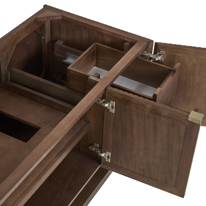 Marcello 48" Single Vanity, Chestnut w/ 3 CM Eternal Jasmine Pearl Silestone Top w/ FreePower Wireless Charger
