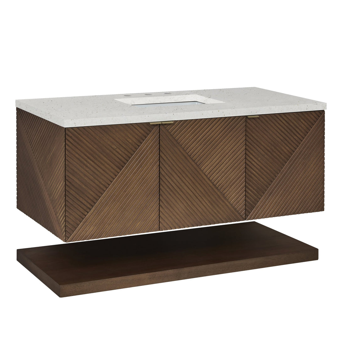 Marcello 48" Single Vanity, Chestnut w/ 3 CM Lime Delight Silestone Top