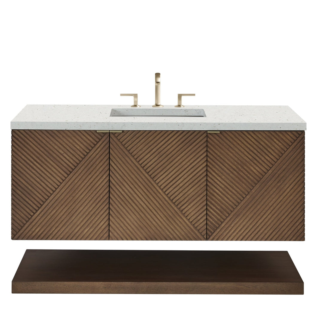 Marcello 48" Single Vanity, Chestnut w/ 3 CM Lime Delight Silestone Top