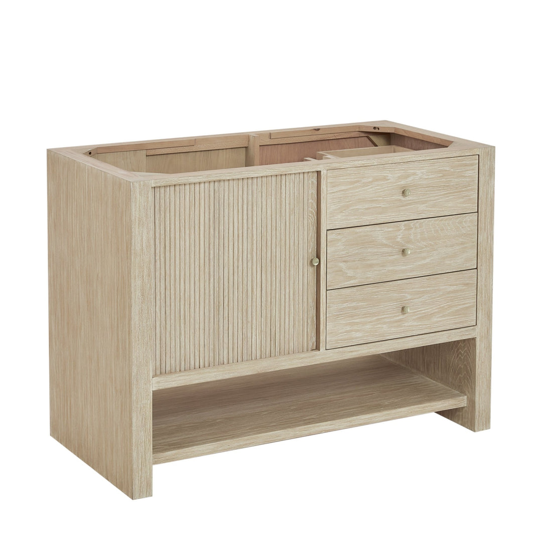 Marigot 48" Single Vanity, Sunwashed Oak w/ 3 CM Arctic Fall Solid Surface Top