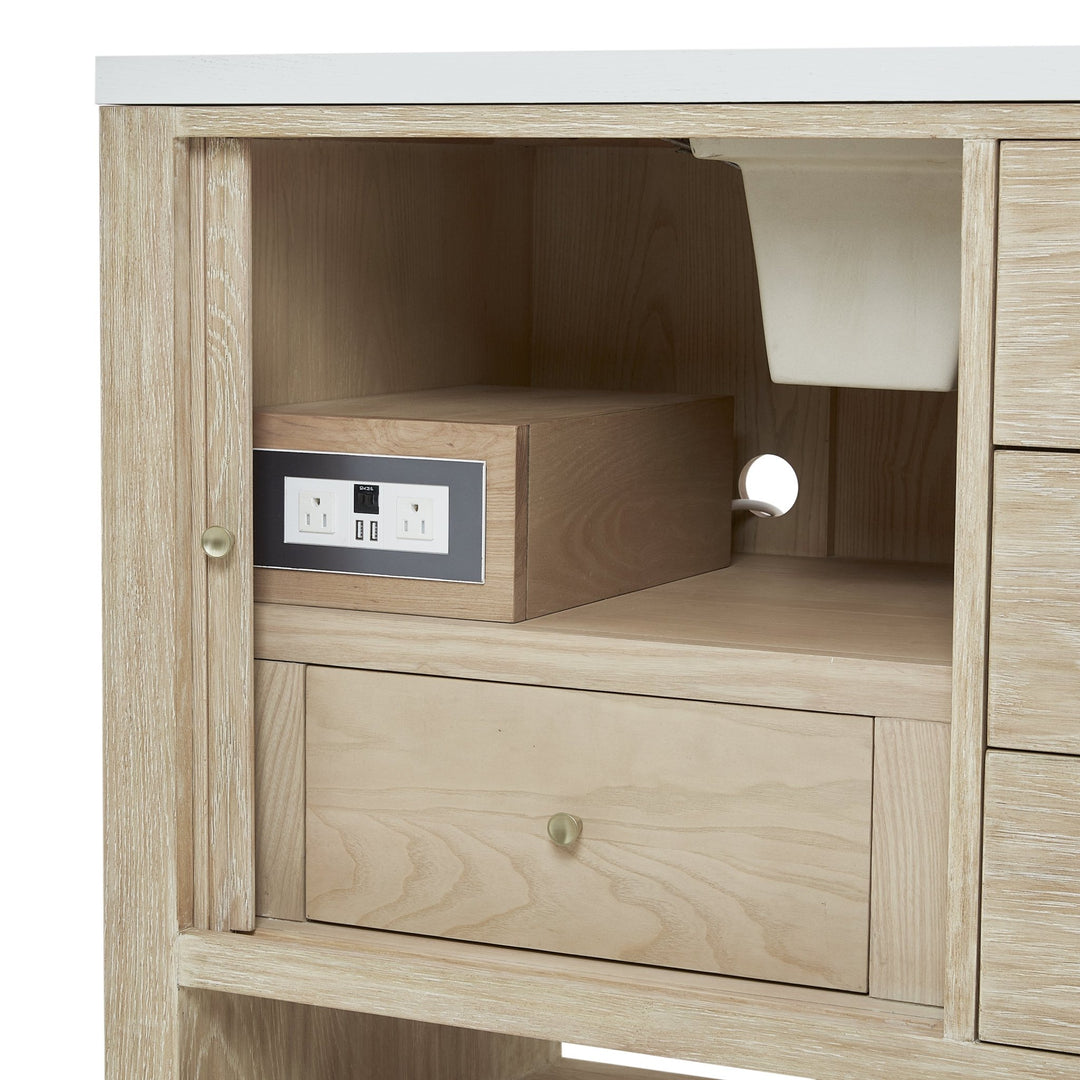 Marigot 48" Single Vanity, Sunwashed Oak w/ 3 CM Eternal Marfil Silestone Top