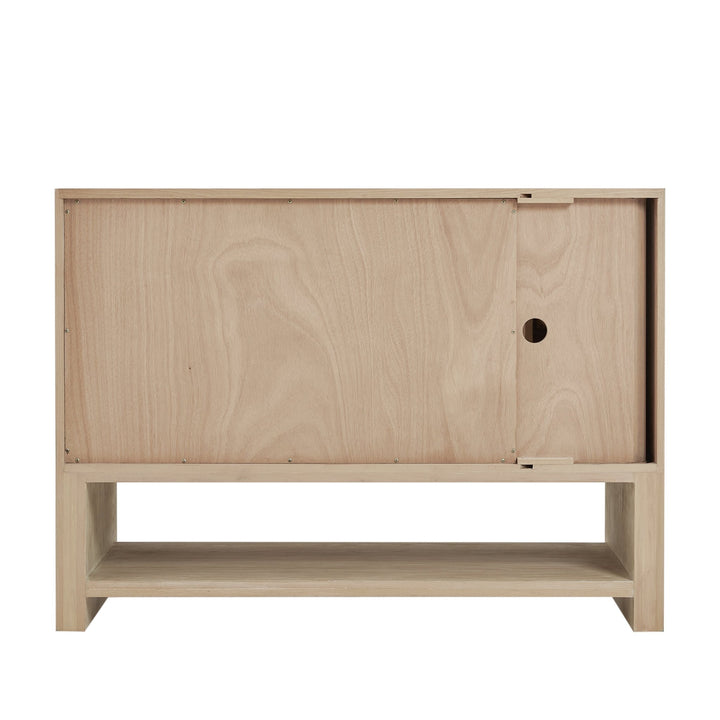 Marigot 48" Single Vanity, Sunwashed Oak w/ Single Hole 3 CM White Zeus Silestone Top & Backsplash