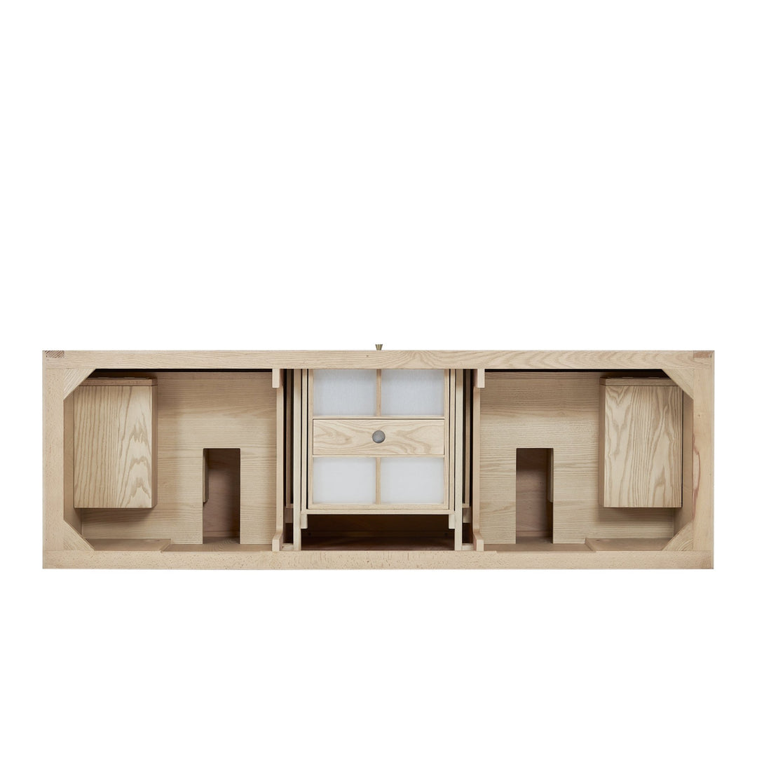Marigot 72" Double Vanity, Sunwashed Oak w/ 3 CM Ethereal Noctis Silestone Top
