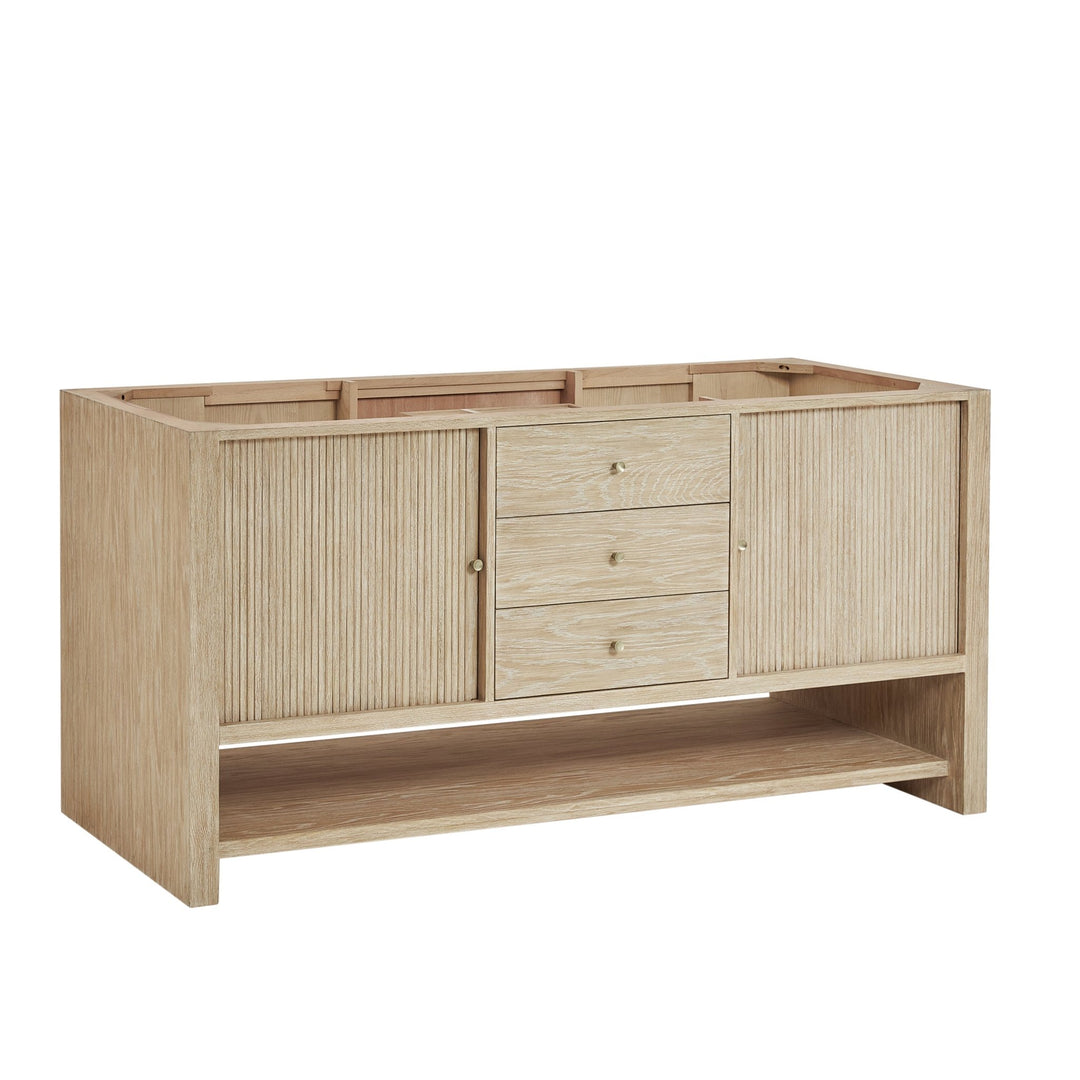 Marigot 72" Double Vanity, Sunwashed Oak w/ 3 CM Victorian Silver Silestone Top