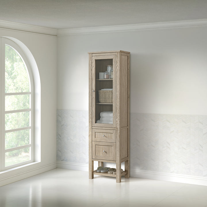 Breckenridge Linen Cabinet, Whitewashed Oak