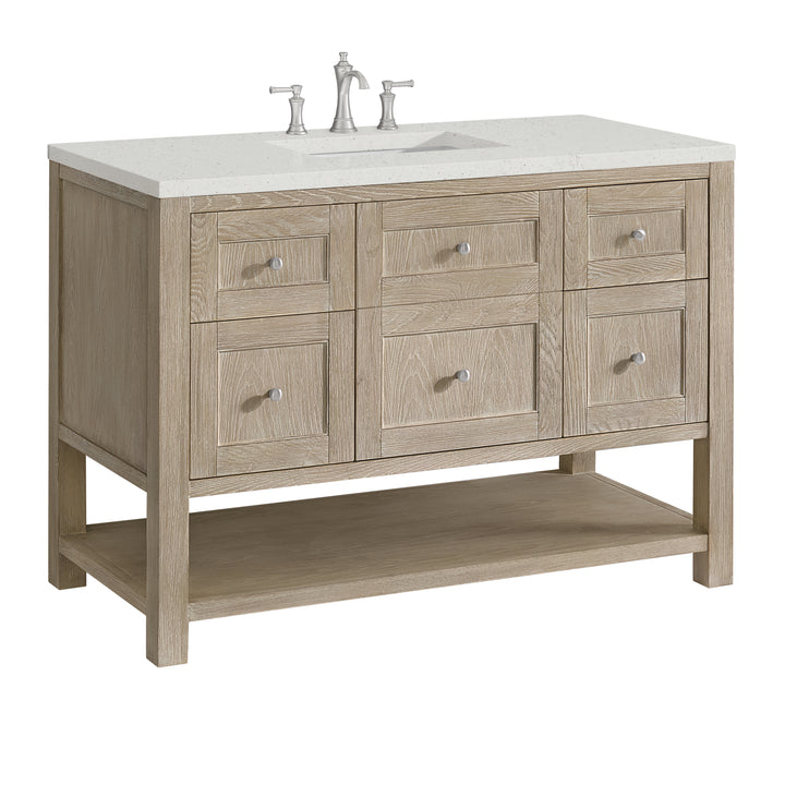 Breckenridge 48" Single Vanity, Whitewashed Oak w/ 3 CM Lime Delight Silestone Top
