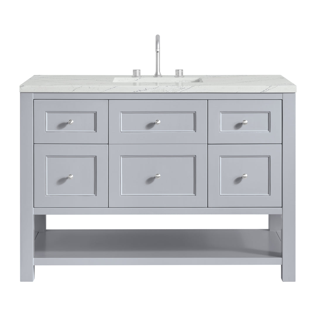 Breckenridge 48" Single Vanity, Serenity Blue, w/ 3 CM Ethereal Noctis Quartz Top