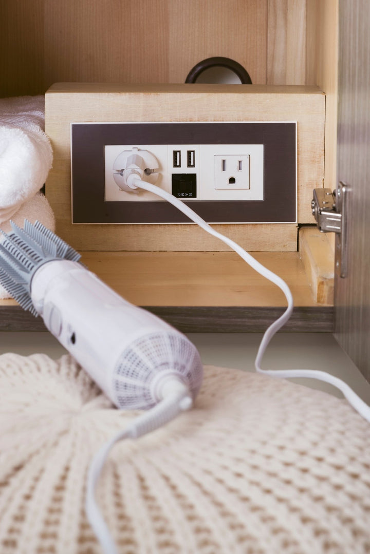 Mercer Island 59" Double Vanity, Ash Gray w/ Dusk Grey Glossy Composite Stone Top