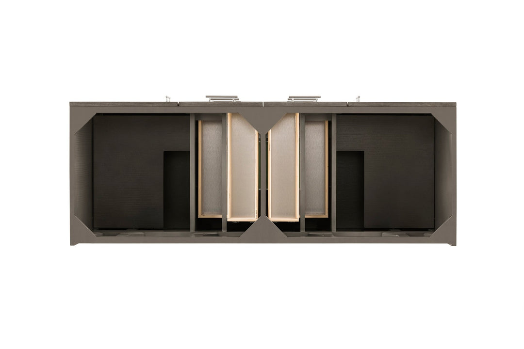 Metropolitan 60" Double Vanity Cabinet, Silver Oak