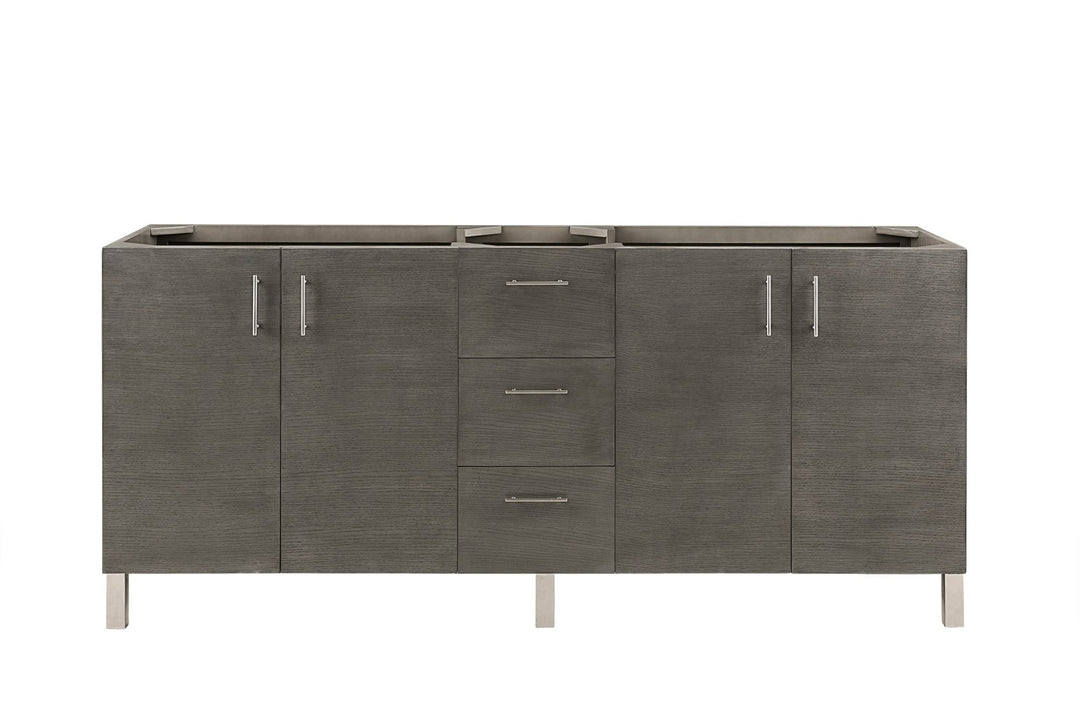 Metropolitan 72" Double Vanity Cabinet, Silver Oak