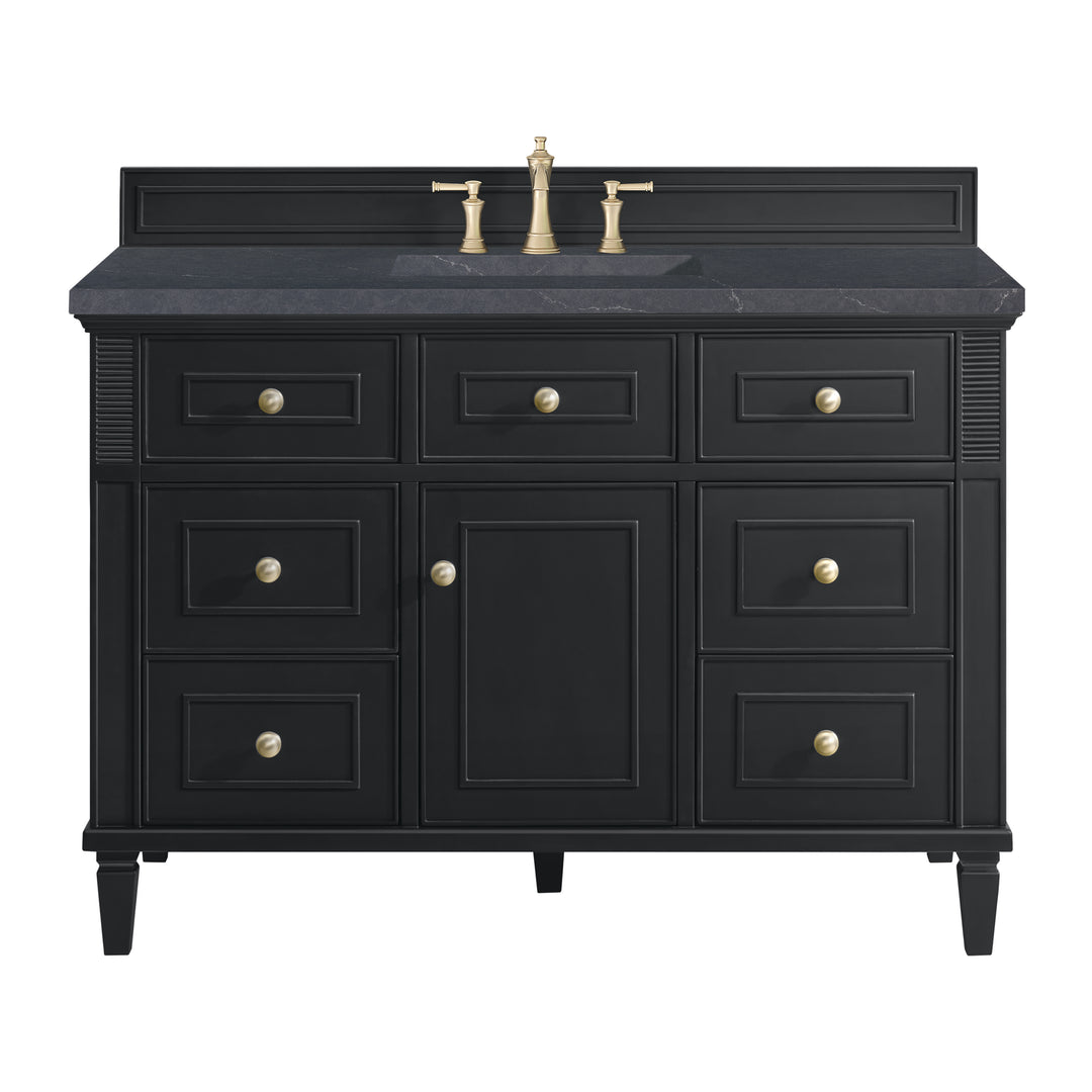Lorelai 48" Single Vanity, Black Onyx w/ 3 CM Charcoal Soapstone Silestone Top