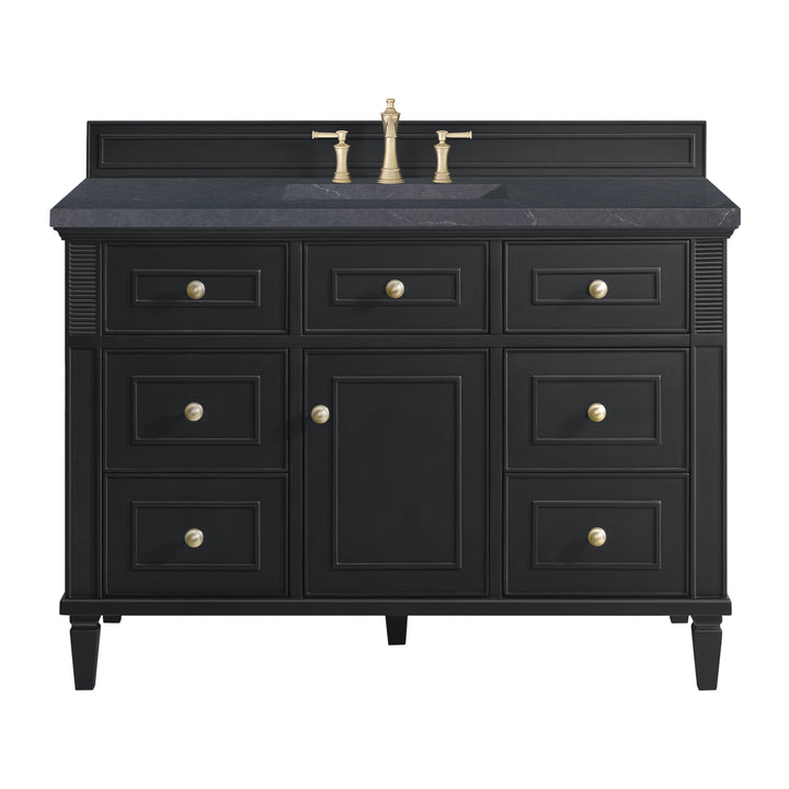 Lorelai 48" Single Vanity, Black Onyx w/ 3 CM Charcoal Soapstone Silestone Top