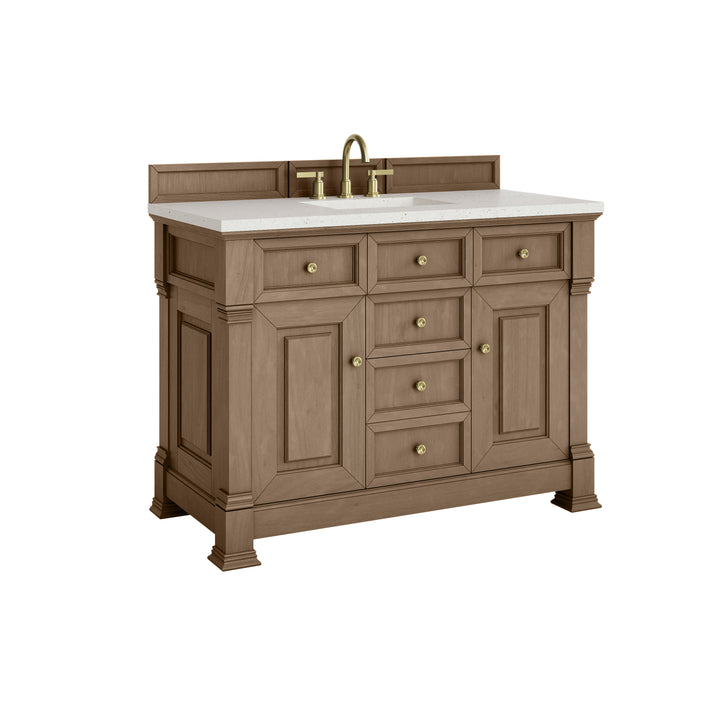 Brookfield 48" Single Vanity, Pecan, w/ 3 CM Lime Delight Silestone® Top