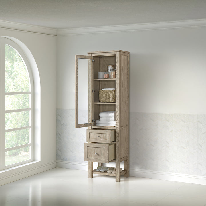 Breckenridge Linen Cabinet, Whitewashed Oak