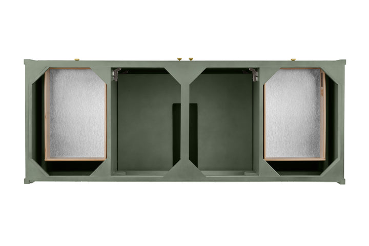 Chicago 60" Single Vanity, Smokey Celadon, w/ 3 CM Eternal Jasmine Pearl Silestone Top w/ FreePower Wireless Charger