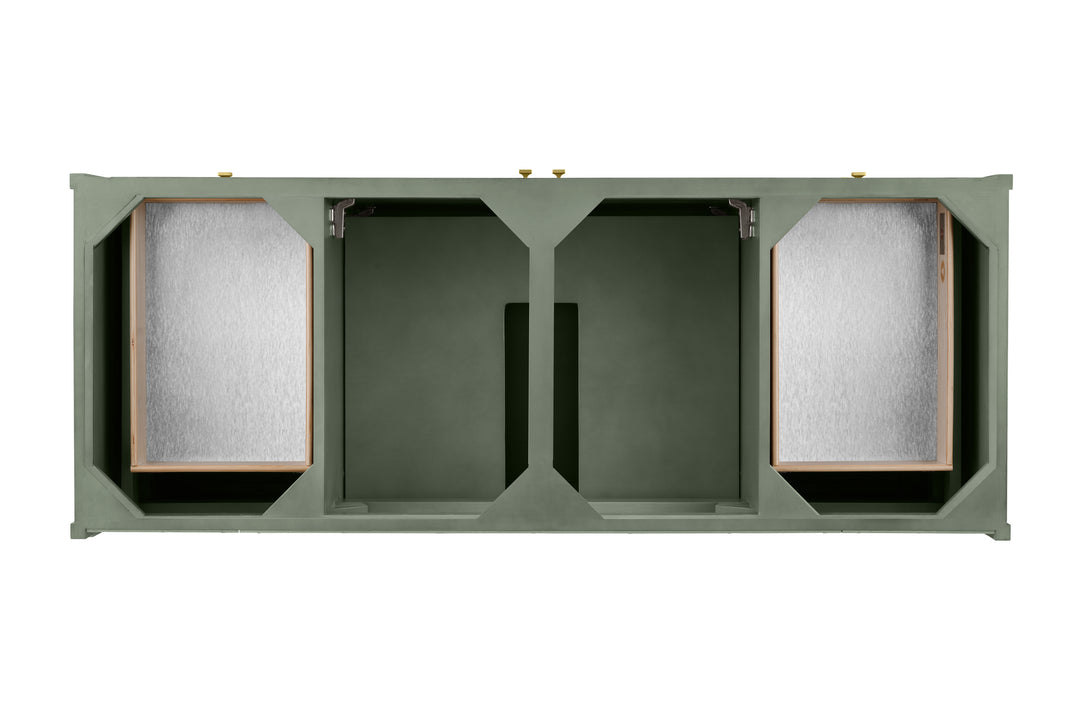 Chicago 60" Single Vanity, Smokey Celadon, w/ 3 CM Victorian Silver Silestone Top w/ FreePower Wireless Charger