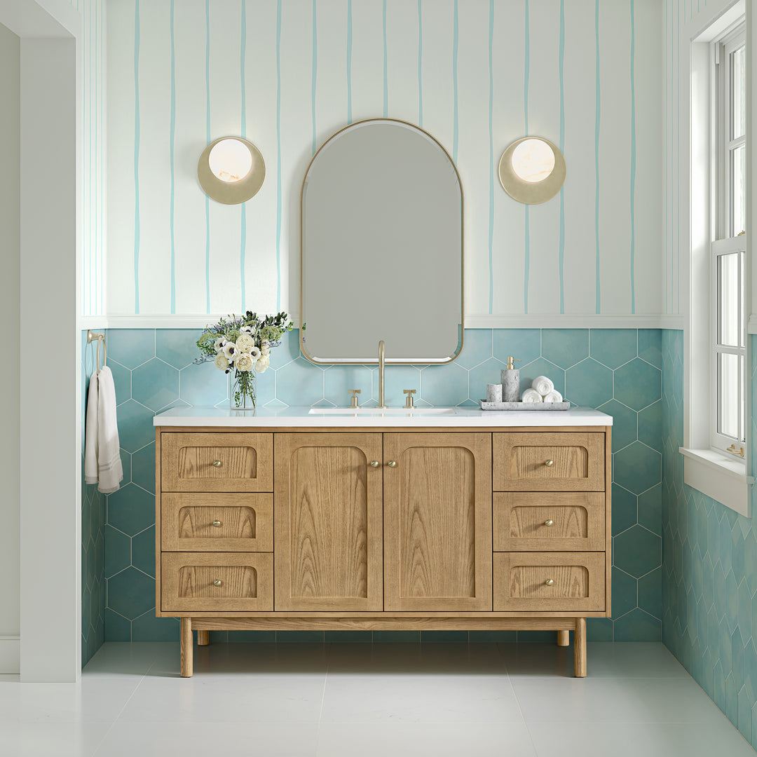 Rohe 24" Arched Mirror, Champagne Brass