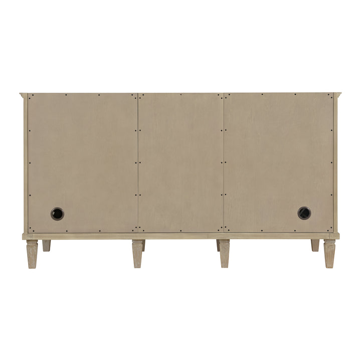 Lorelai 60" Double Vanity, Whitewashed Oak w/ 3 CM Arctic Fall Solid Surface Top