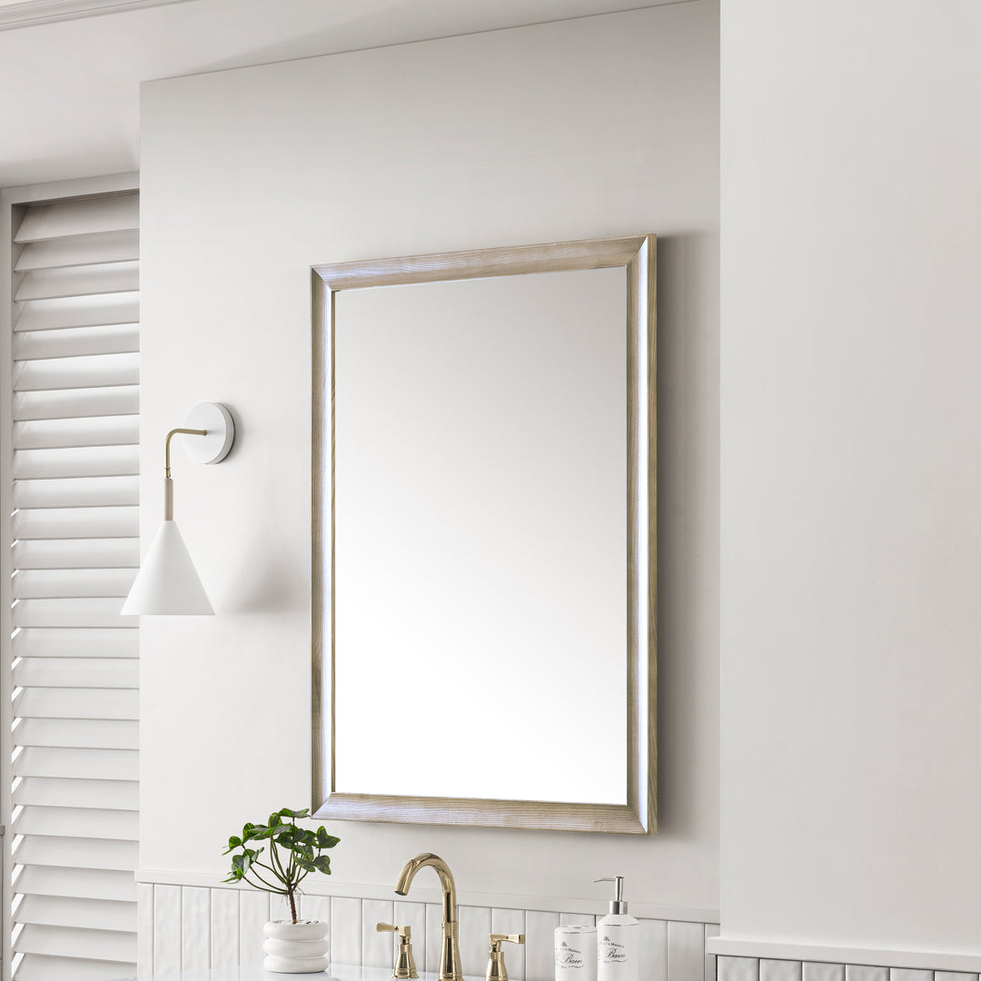 Glenbrooke 30" Mirror, Whitewashed Oak