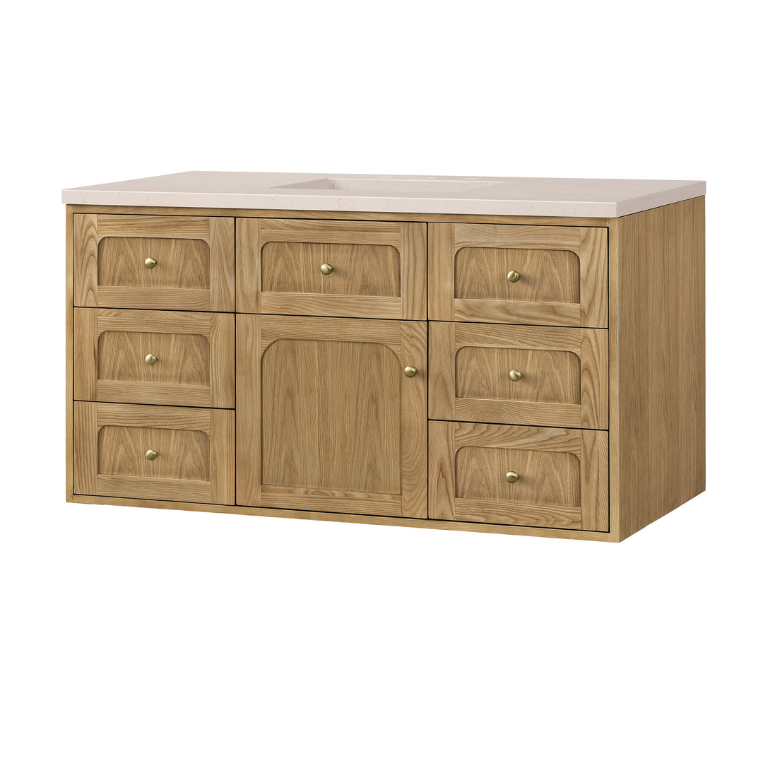 Laurent 48" Single Vanity, Light Natural Oak w/ 3 CM Eternal Marfil Top