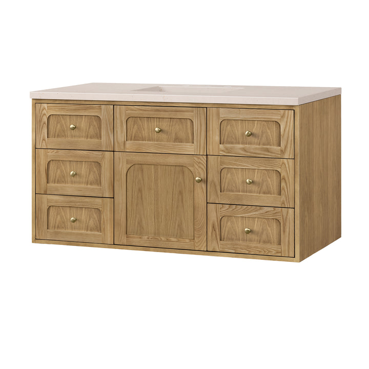 Laurent 48" Single Vanity, Light Natural Oak w/ 3 CM Eternal Marfil Top