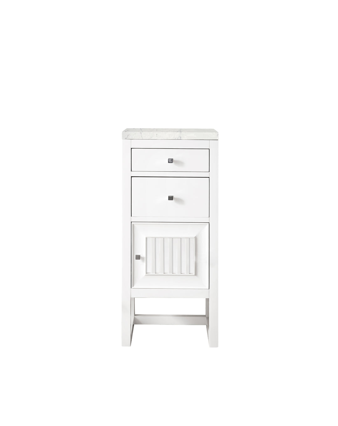Athens 15" Base Cabinet w/ Drawers and Right Door, Glossy White w/ 3 CM Eternal Jasmine Pearl Silestone Top