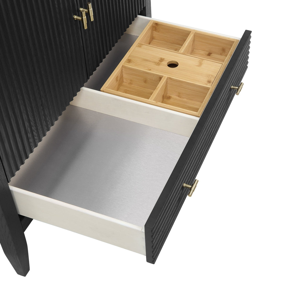 Myrrin 36" Vanity, Carbon Oak w/ 3 CM Eternal Jasmine Pearl Silestone Top