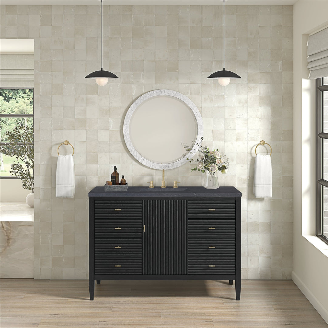 Myrrin 48" Vanity, Carbon Oak w/ 3 CM Charcoal Soapstone Silestone Top