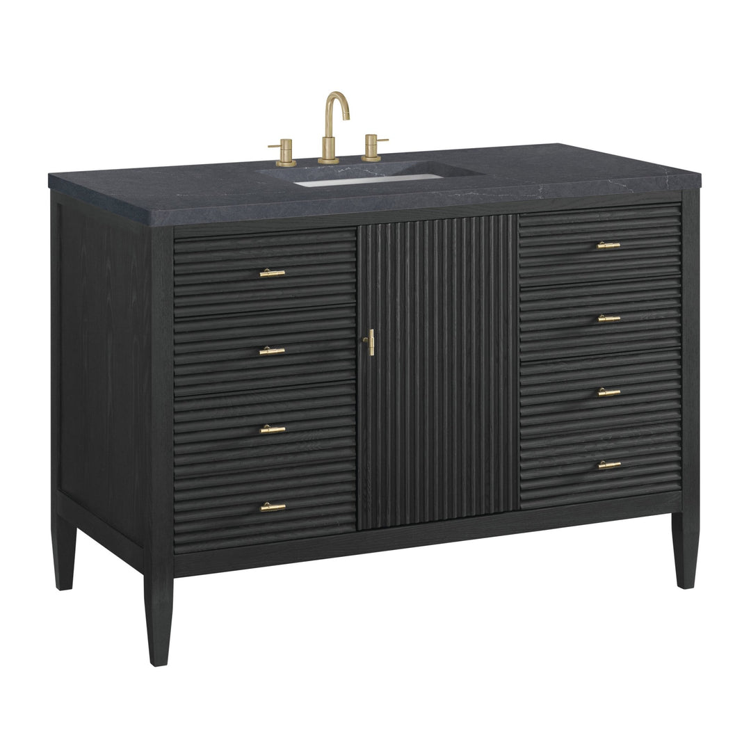 Myrrin 48" Vanity, Carbon Oak w/ 3 CM Charcoal Soapstone Silestone Top