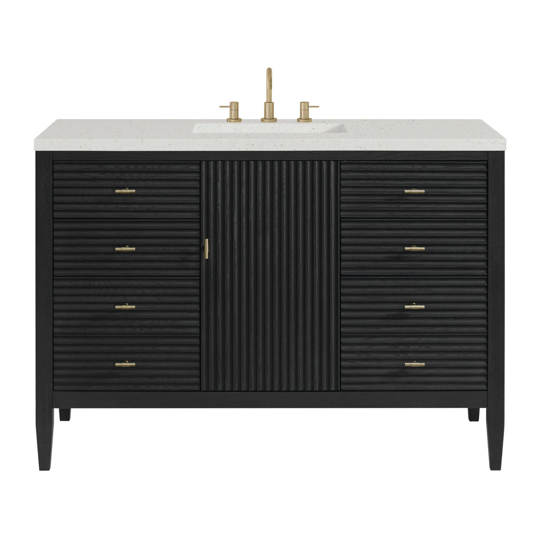 Myrrin 48" Vanity, Carbon Oak w/ 3 CM Lime Delight Silestone Top