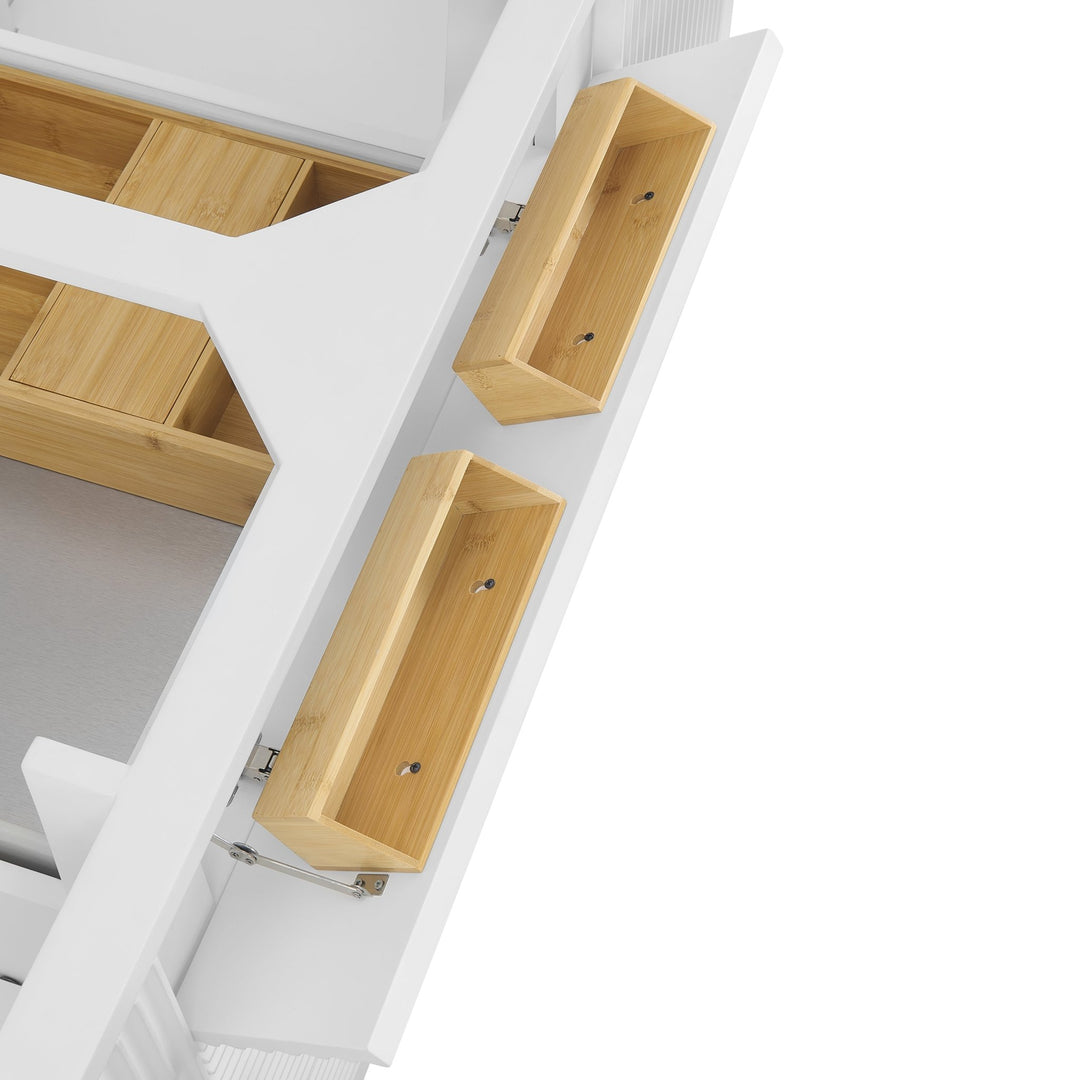 Myrrin 60" Double Vanity, Bright White w/ 3 CM Parisien Bleu Silestone Top