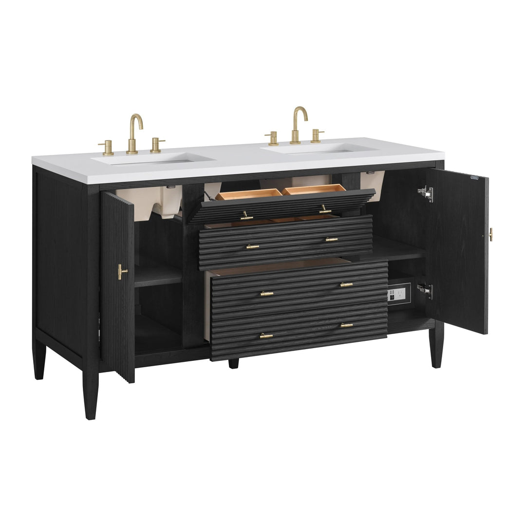 Myrrin 60" Double Vanity, Carbon Oak
