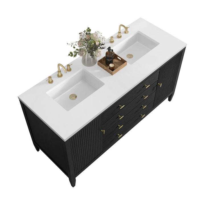 Myrrin 60" Double Vanity, Carbon Oak