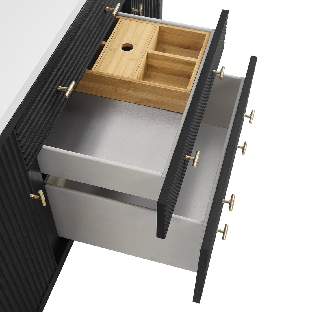 Myrrin 60" Double Vanity, Carbon Oak