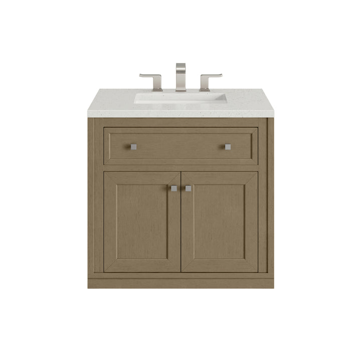 Chicago 30" Single Vanity, Walnut Whisper, w/ 3 CM Lime Delight Silestone® Top