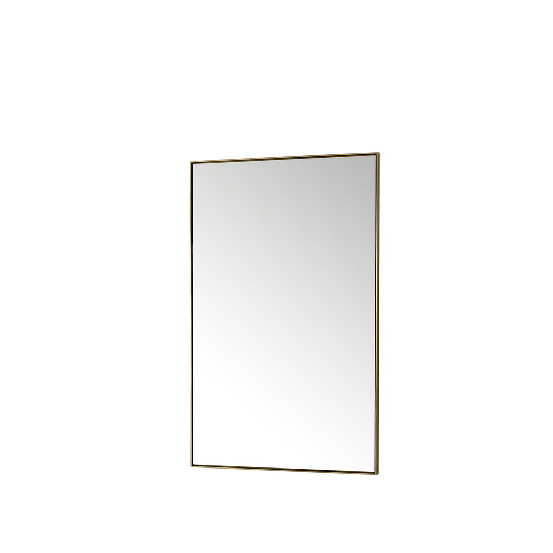 Rohe 26" Rectangular Mirror, Champagne Brass