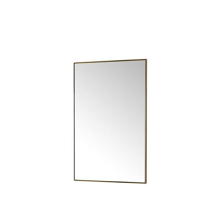 Rohe 26" Rectangular Mirror, Champagne Brass