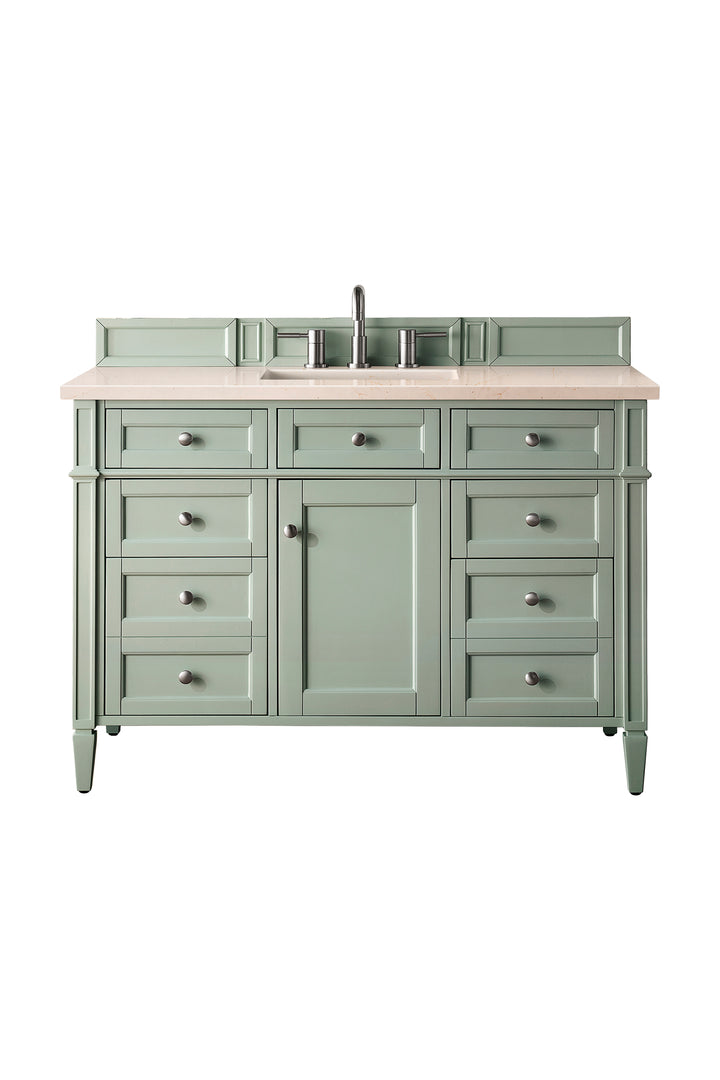 Brittany 48" Single Vanity, Sage Green w/ 3 CM Eternal Marfil Silestone Top