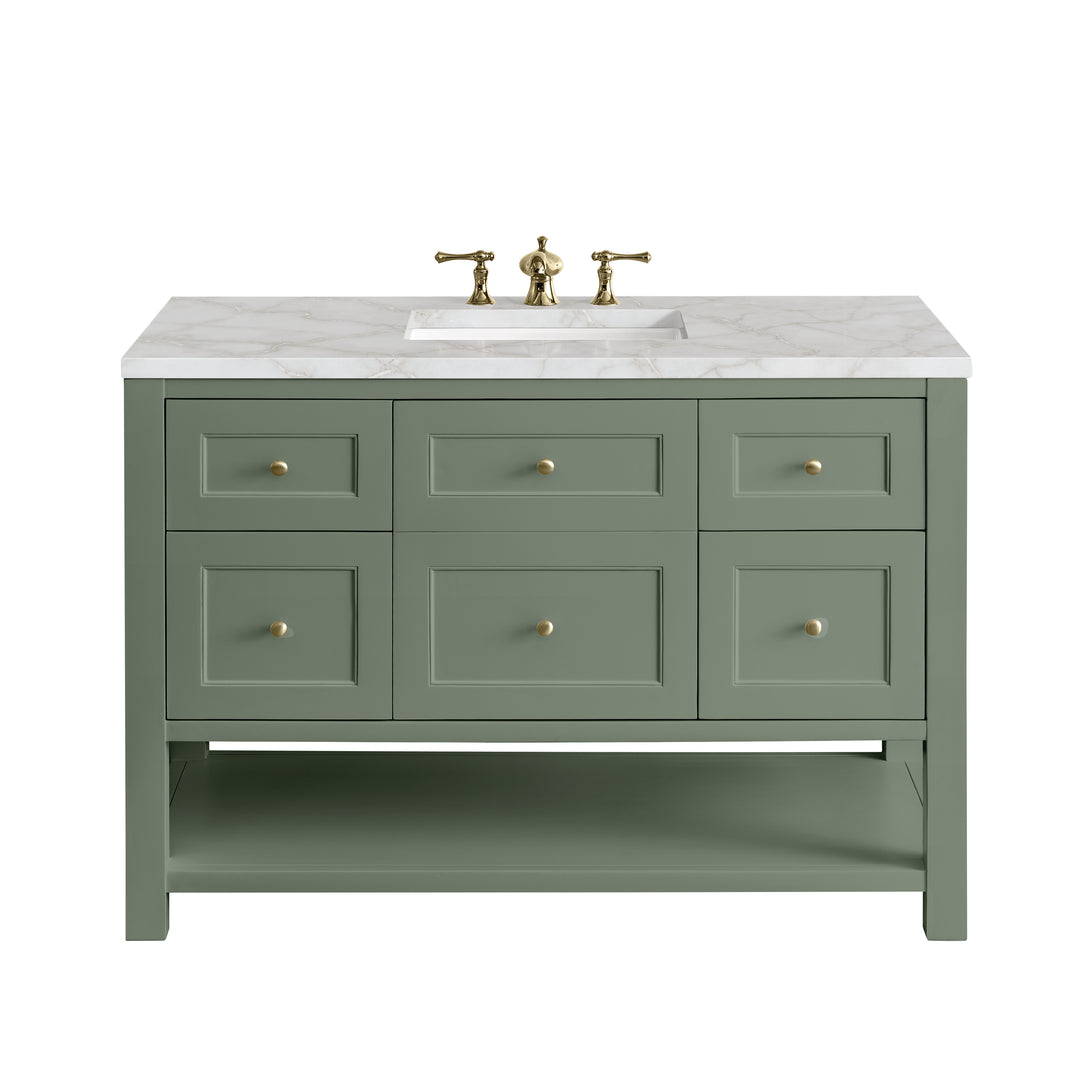 Breckenridge 48" Single Vanity, Smokey Celadon w/ 3 CM Victorian Silver Top w/FreePower Wireless Charger