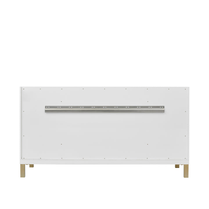 Chicago 60" Single Vanity, Glossy White, w/ 3 CM Carrara Marble Top