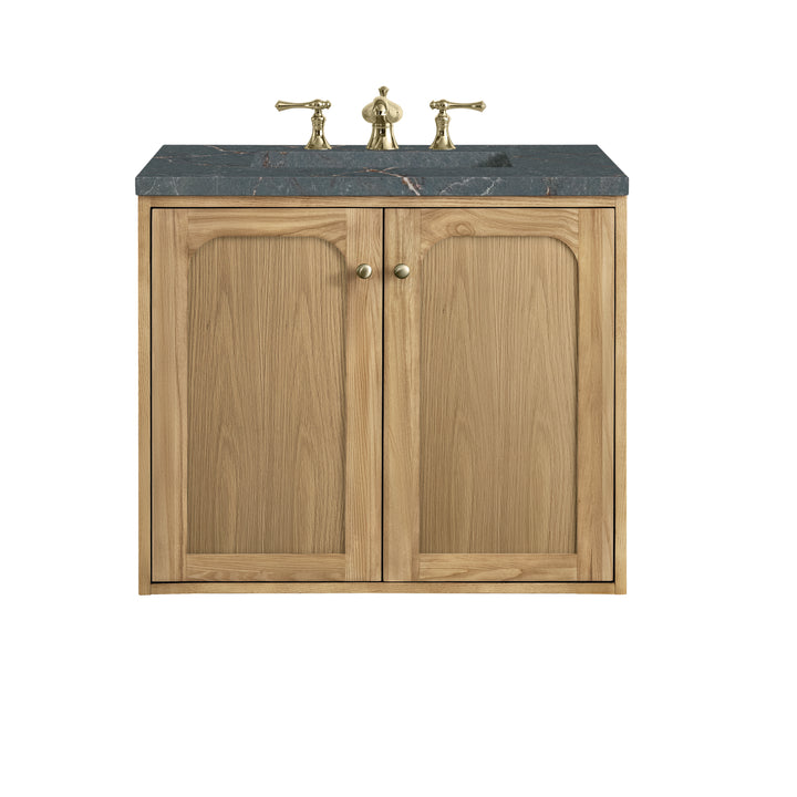 Laurent 30" Single Vanity, Light Natural Oak w/ 3 CM Parisien Bleu Top