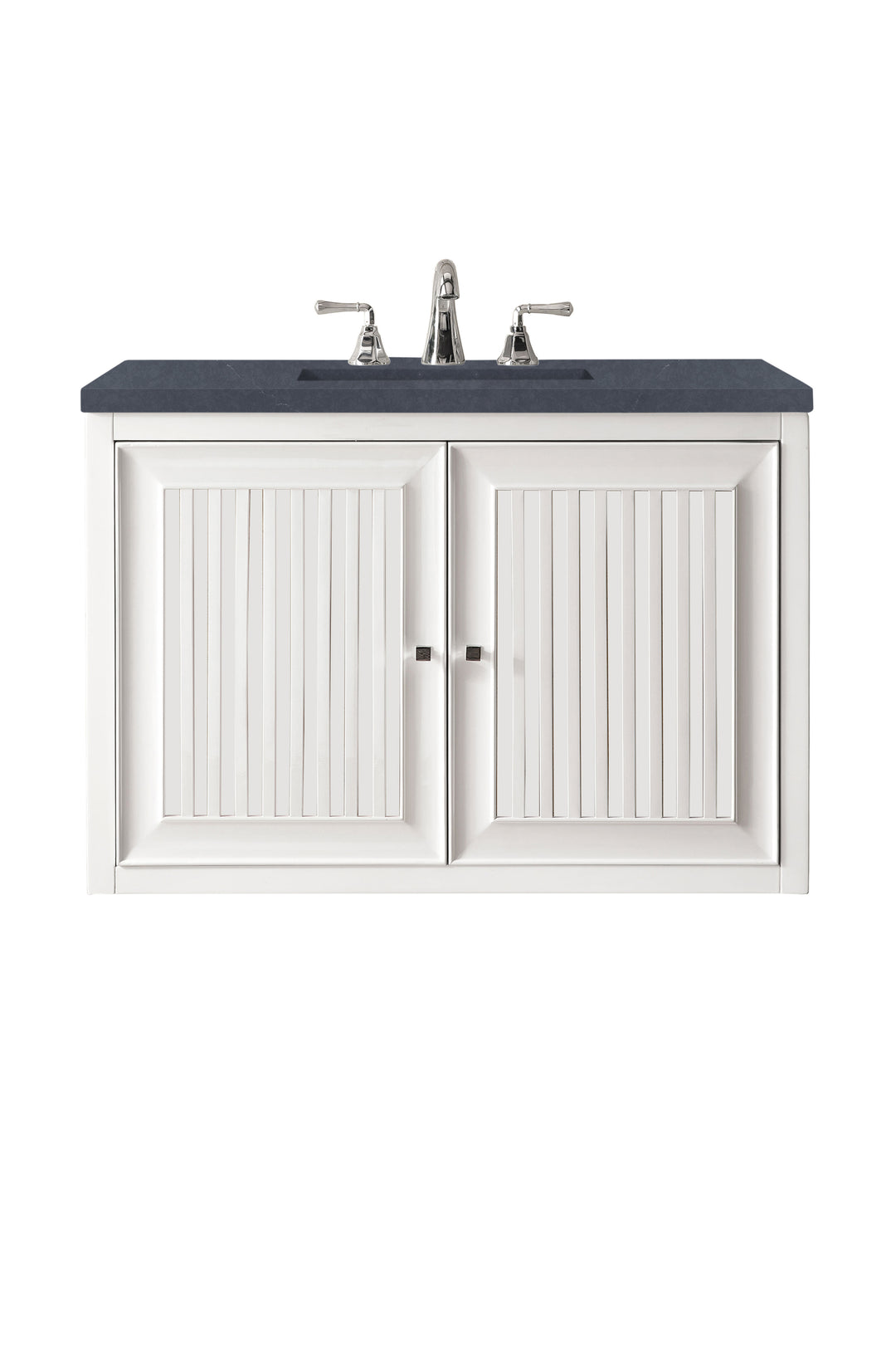 Athens 30" Single Vanity, Glossy White w/ 3 CM Charcoal Soapstone Silestone Top