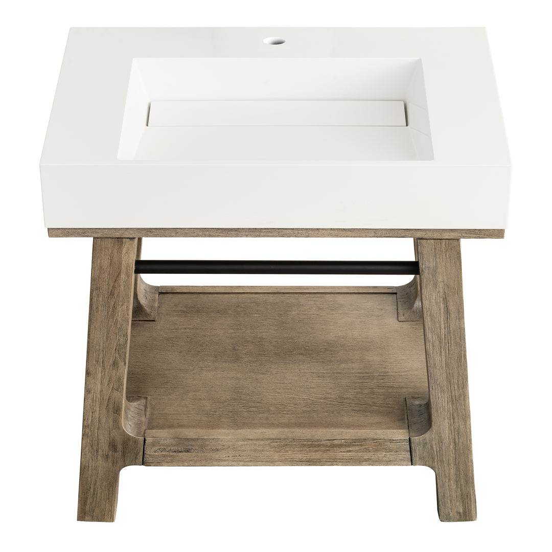 Auburn 31.5" Single Sink Console, Weathered Timber
