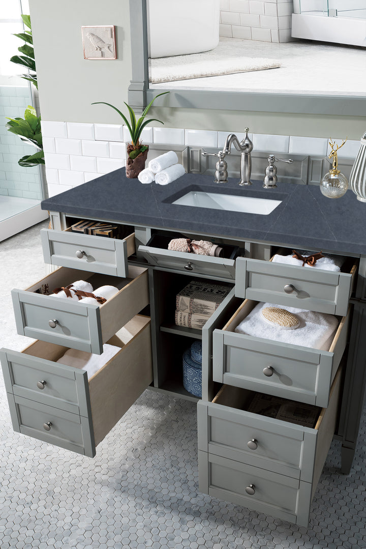 Brittany 48" Single Vanity, Urban Gray w/ 3 CM Charcoal Soapstone Silestone Top