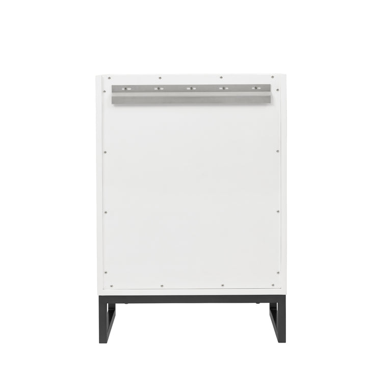 Chianti 24" Single Vanity, Glossy White, Matte Black, w/ White Glossy Composite Stone Top