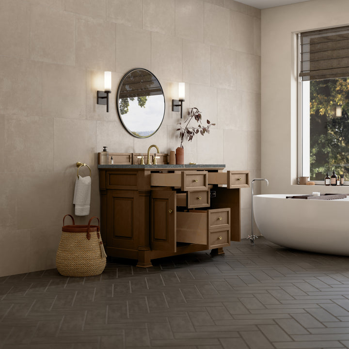 Brookfield 48" Single Vanity, Pecan w/ 3 CM Parisien Bleu Silestone® Top