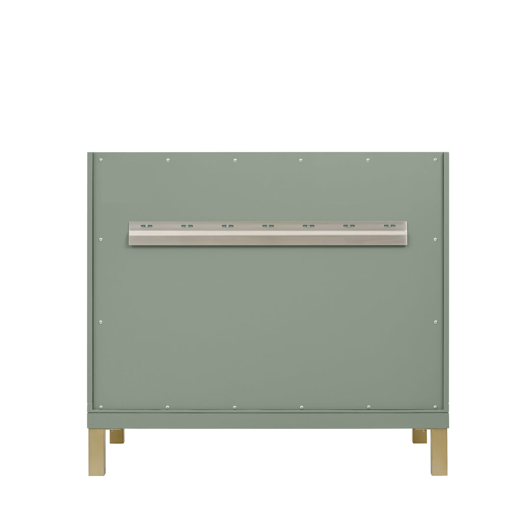 Chicago 36" Single Vanity, Smokey Celadon, w/ 3 CM Arctic Fall Solid Surface Top