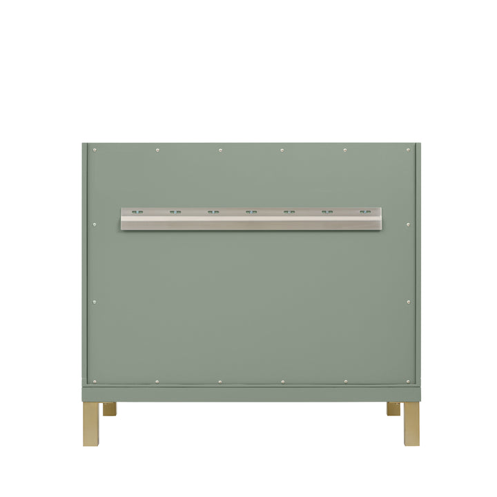 Chicago 36" Single Vanity, Smokey Celadon, w/ Single Hole 3CM White Zeus Silestone® Top & Backsplash