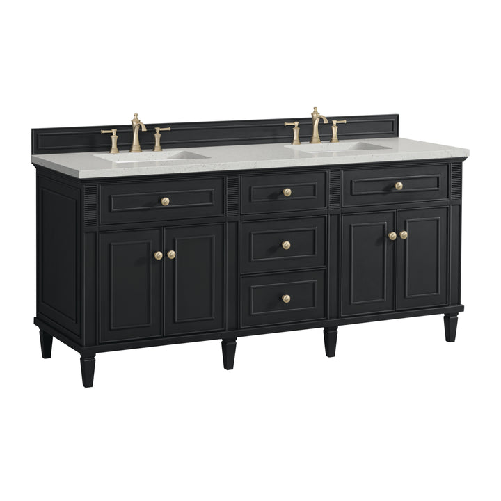 Lorelai 72" Double Vanity, Black Onyx w/ 3 CM Lime Delight Silestone Top