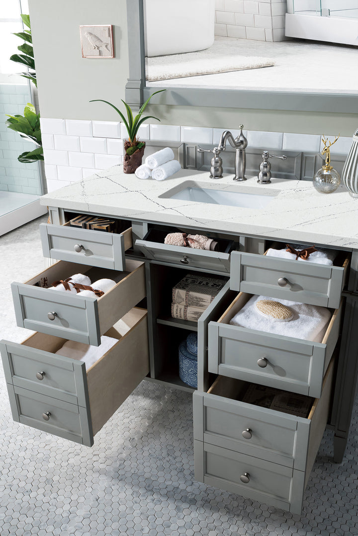 Brittany 48" Single Vanity, Urban Gray w/ 3 CM Ethereal Noctis Silestone Top